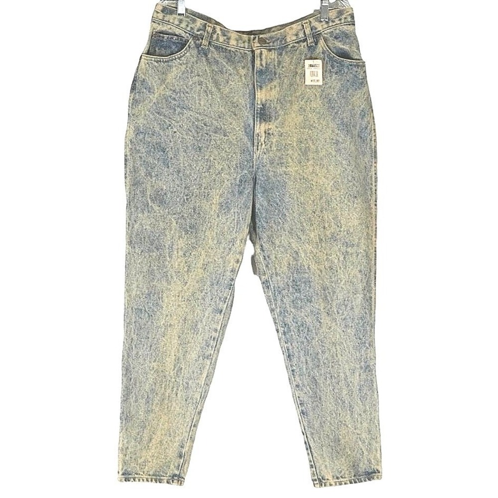 Gitano Acid Wash Jeans Women 36/22W Blue High Waisted Vtg Deadstock 80s Denim